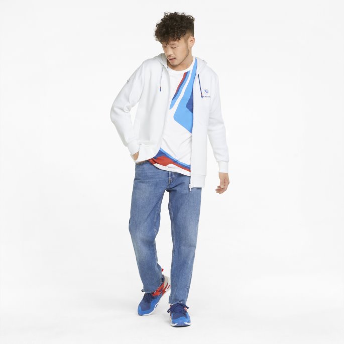 Bmw M Motorsport Hette Herre Sweat Jakke Puma På Salg Hvit