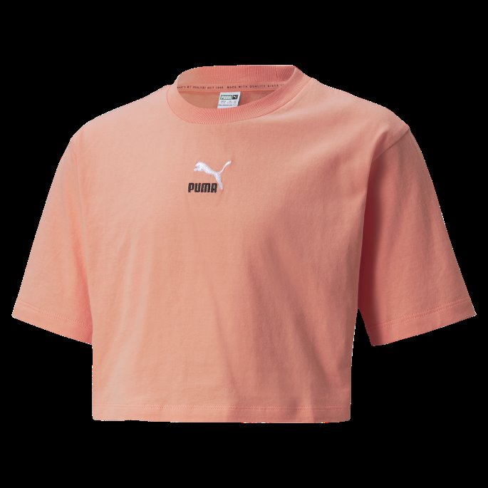 Fersken Rosa Puma På Tilbud Grl Cropped Ungdoms-t-skjorte