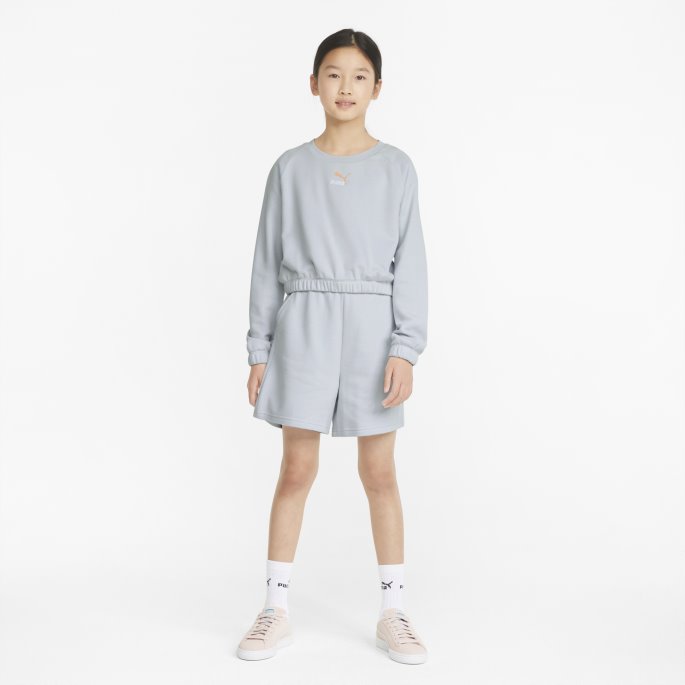 Grl Cropped Crew Neck Ungdomsgenser Arctic Ice Puma På Tilbud