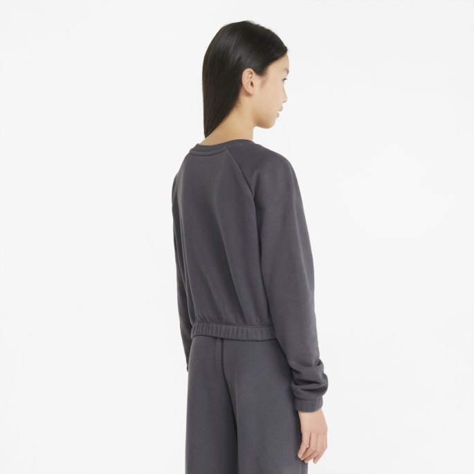 Puma På Salg Grl Cropped Crew Neck Ungdomsgenser Asfalt