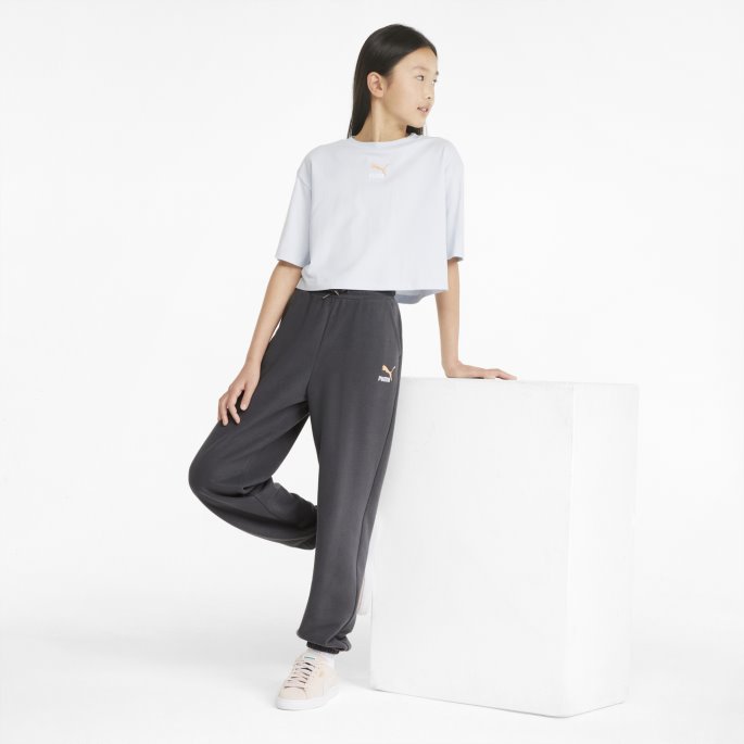 Grl Relaxed Fit Ungdoms Joggebukse Asfalt Puma På Tilbud
