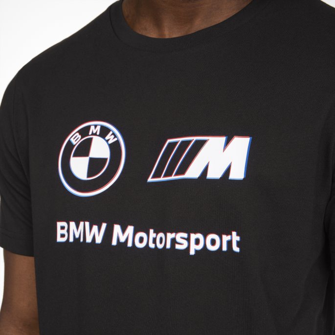 Puma På Tilbud Bmw M Motorsport Logo Herre T-skjorte Bomull Svart