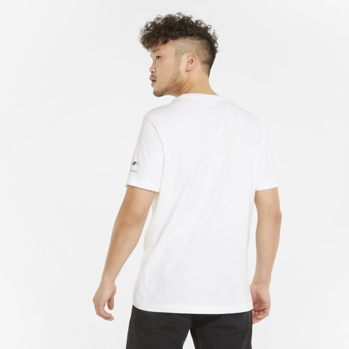 Puma På Tilbud Hvit Bmw M Motorsport Logo Herre T-skjorte