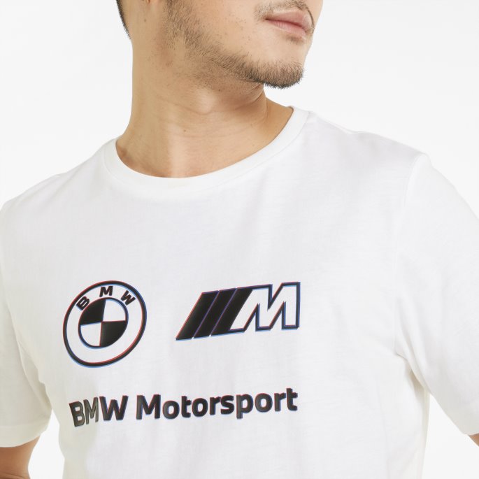 Puma På Tilbud Hvit Bmw M Motorsport Logo Herre T-skjorte