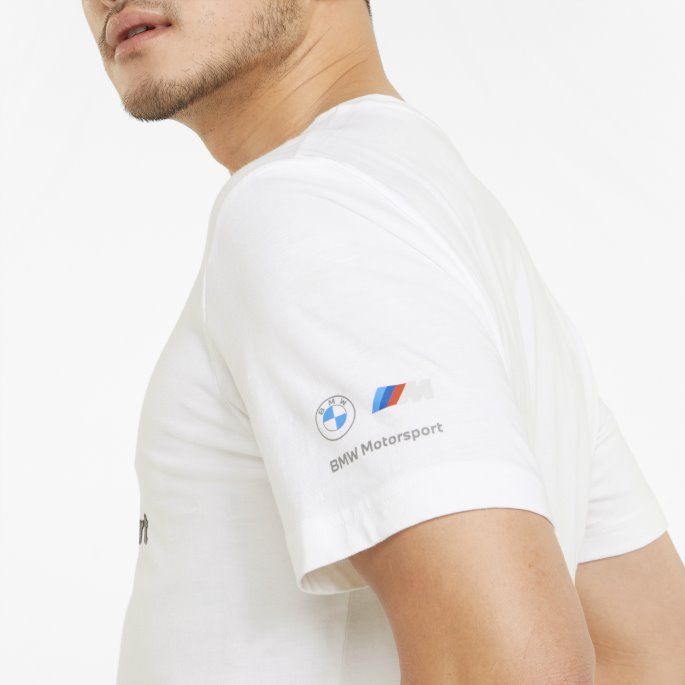Puma På Tilbud Hvit Bmw M Motorsport Logo Herre T-skjorte