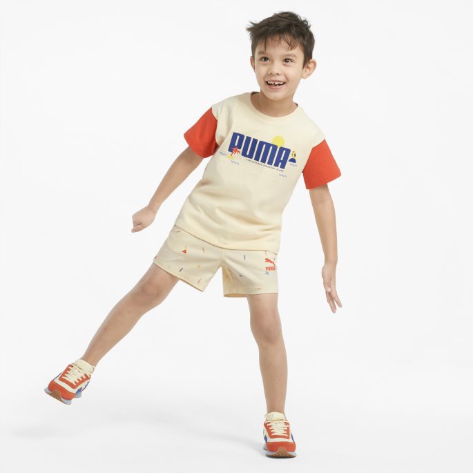 Puma På Tilbud X Liten Colourblock T-skjorte For Barn Anisblomst