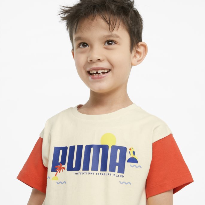 Puma På Tilbud X Liten Colourblock T-skjorte For Barn Anisblomst