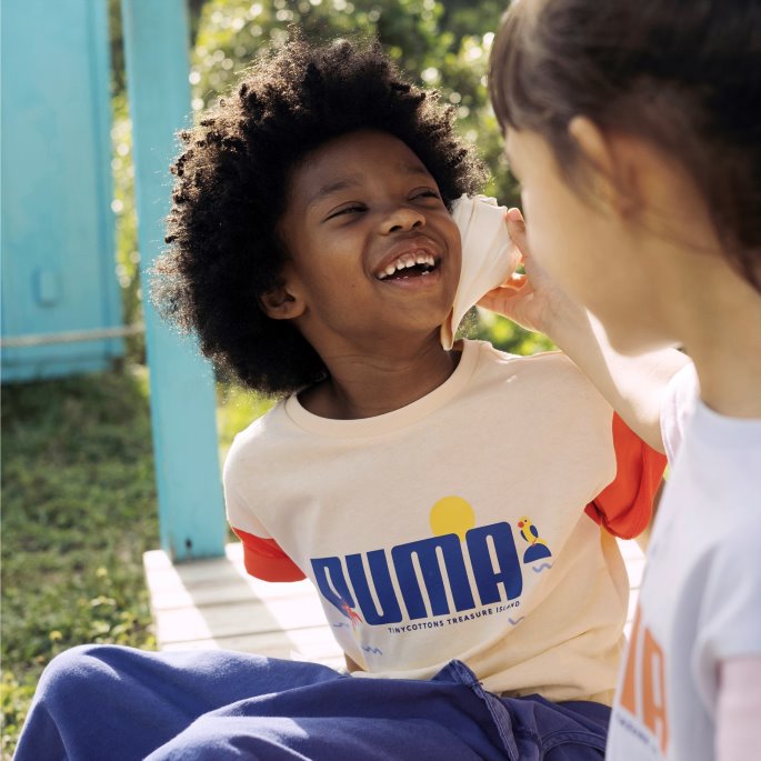 Puma På Tilbud X Liten Colourblock T-skjorte For Barn Anisblomst