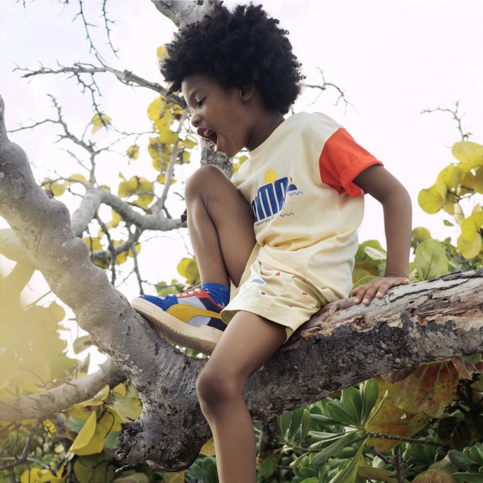 Puma På Tilbud X Bittesmå Trykte Vevde Shorts Til Barn Anisblomst