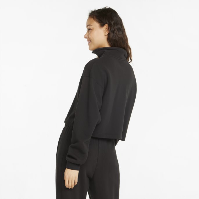 Puma På Tilbud Svart Infuse Fashion Polo Sweatshirt For Kvinner
