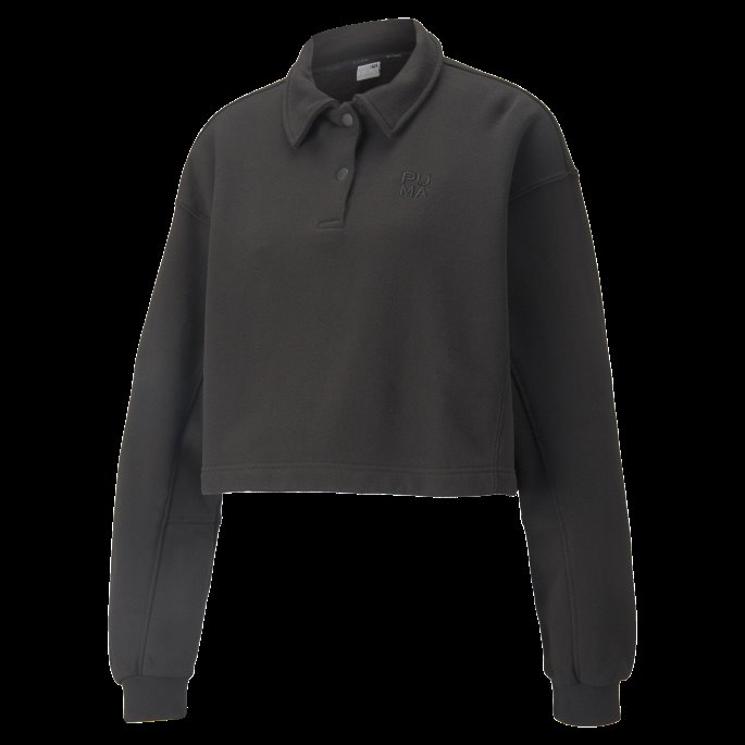 Puma På Tilbud Svart Infuse Fashion Polo Sweatshirt For Kvinner