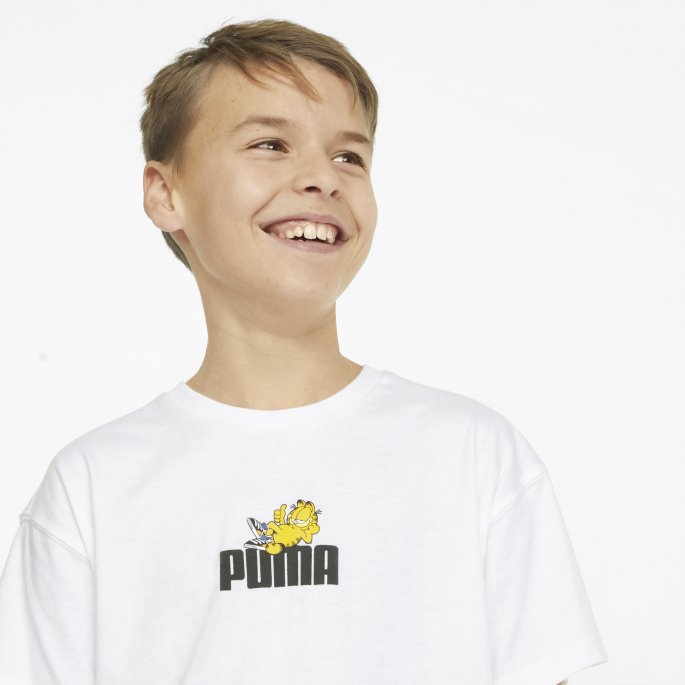 Puma På Tilbud X Garfield Grafisk Ungdomst-skjorte Hvit