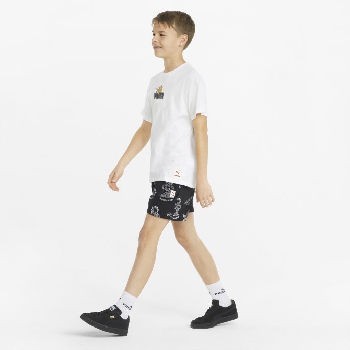Puma På Tilbud X Garfield Trykket Ungdomsshorts Svart-aop