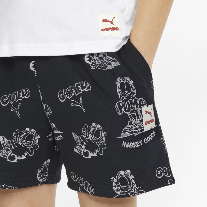 Puma På Tilbud X Garfield Trykket Ungdomsshorts Svart-aop