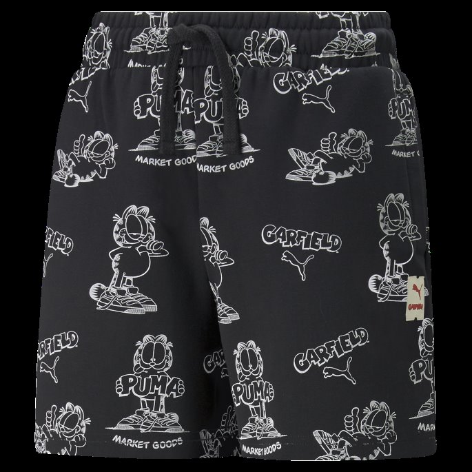 Puma På Tilbud X Garfield Trykket Ungdomsshorts Svart-aop