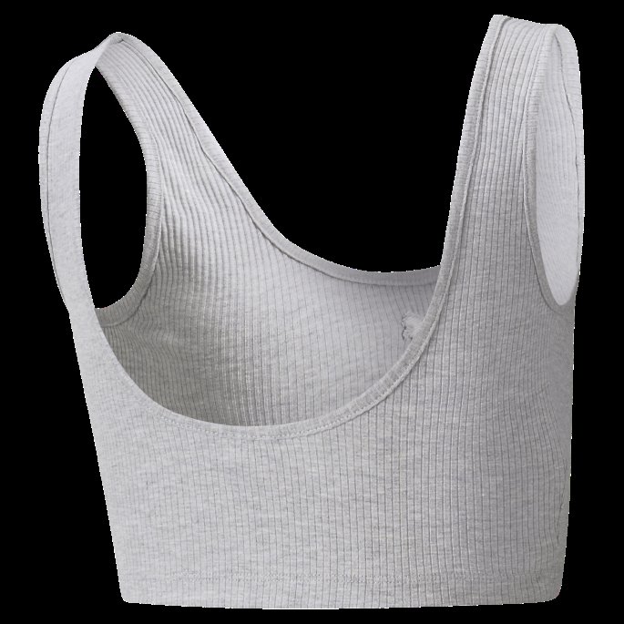 Lys Grå Lyng Klassikere Ribbet Dame Crop Top Puma På Salg