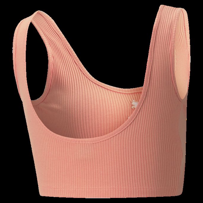 Ferskenrosa Klassikere Ribbestrikkete Crop Top Puma For Kvinner På Salg