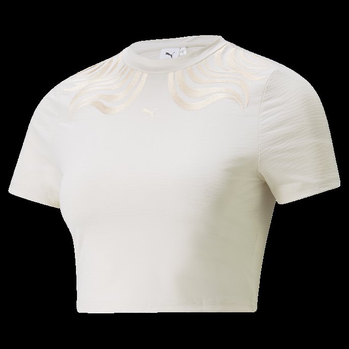 White Snow Tiger Cropped Tight Dame T-skjorte Puma På Salg