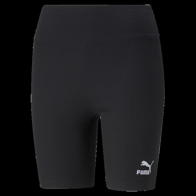 Svart Puma På Tilbud Klassikere Ribbestrikkede Korte Leggings For Kvinner