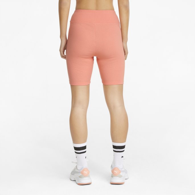 Fersken Rosa Puma På Tilbud Klassikere Ribbestrikkede Korte Leggings For Kvinner