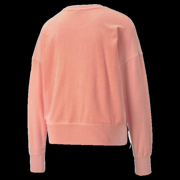 Classics Toweling Sweatshirt Med Rund Hals For Kvinner Fersken Rosa Puma På Tilbud
