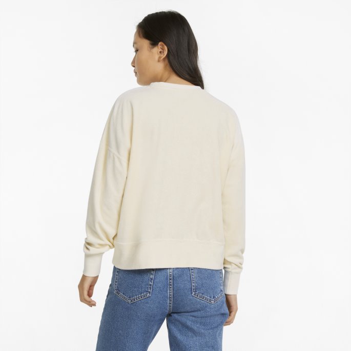 Classics Toweling Sweatshirt Med Rund Hals Kvinner Puma På Tilbud Ingen Farge