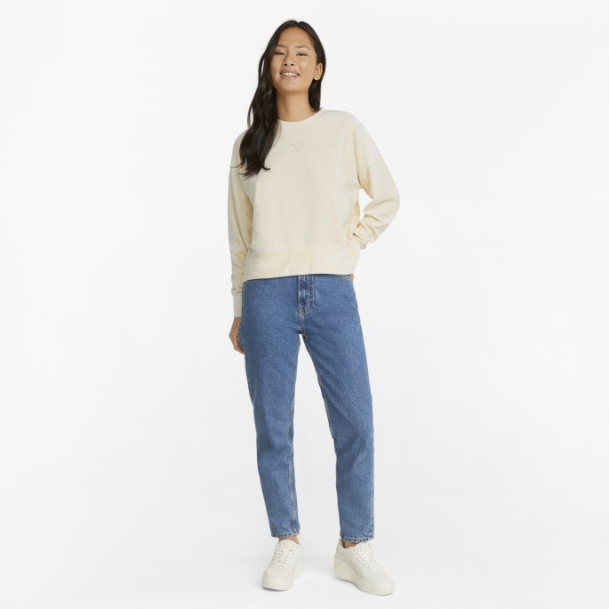 Classics Toweling Sweatshirt Med Rund Hals Kvinner Puma På Tilbud Ingen Farge