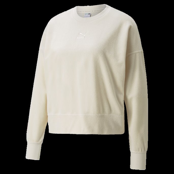 Classics Toweling Sweatshirt Med Rund Hals Kvinner Puma På Tilbud Ingen Farge