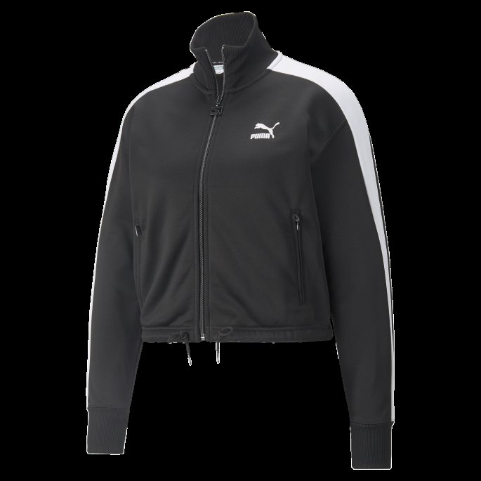 Puma På Tilbud Svart T7 Crop Track Damejakke