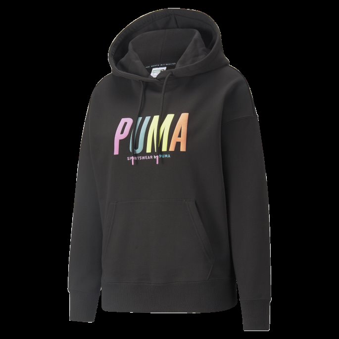 Swxp Grafisk Hettegenser For Kvinner Puma På Tilbud Svart