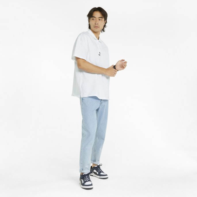 Classics Boxy Zip Herre Poloskjorte Puma På Salg Hvit