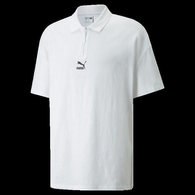 Classics Boxy Zip Herre Poloskjorte Puma På Salg Hvit