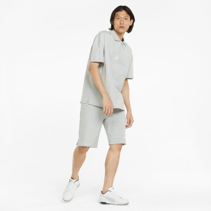 Puma På Tilbud Classics Boxy Zip Herre Poloskjorte Lys Grå Lyng