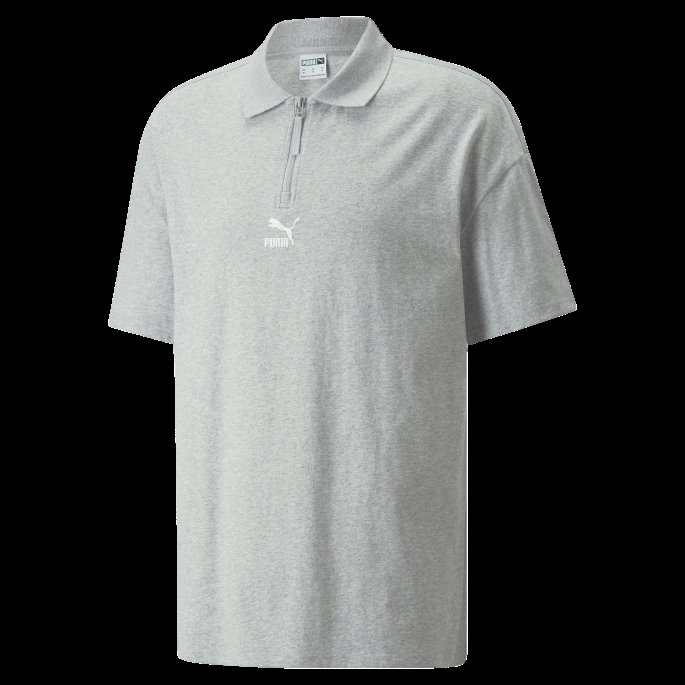 Lys Grå Lyng Klassikere Boxy Zip Herre Poloskjorte Puma På Salg