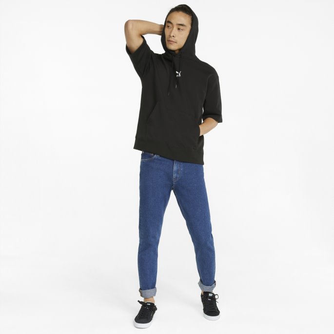 Puma På Tilbud Svart Klassikere Kortermet Avslappet Hettegenser For Menn