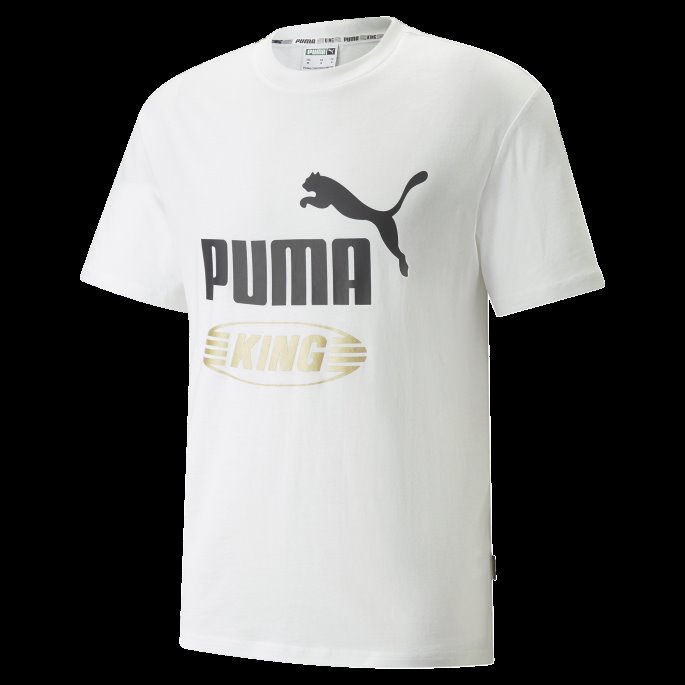 Puma På Salg Hvit King Logo Herre T-skjorte