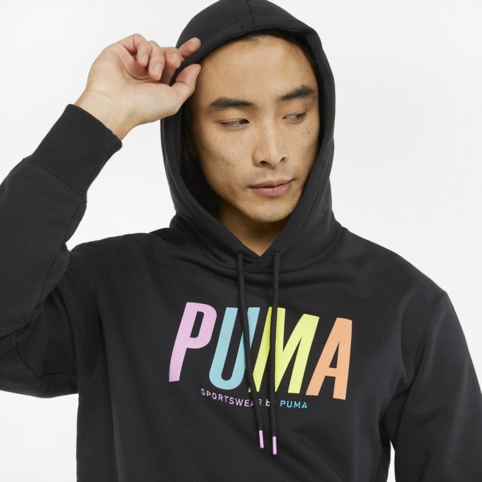 Sportsklær Fra Puma På Salg Grafisk Hettegenser For Menn Svart