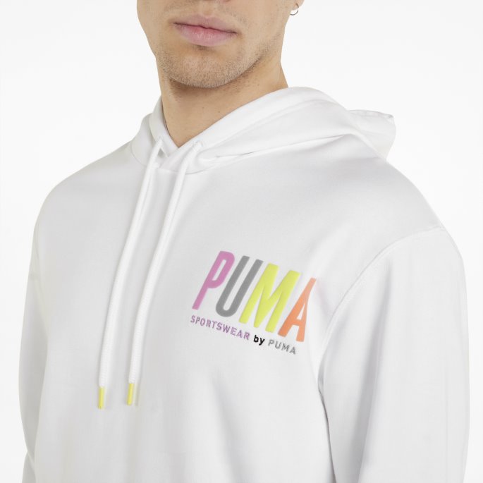Sportsklær Fra Puma På Salg Grafisk Hettegenser For Menn Hvit