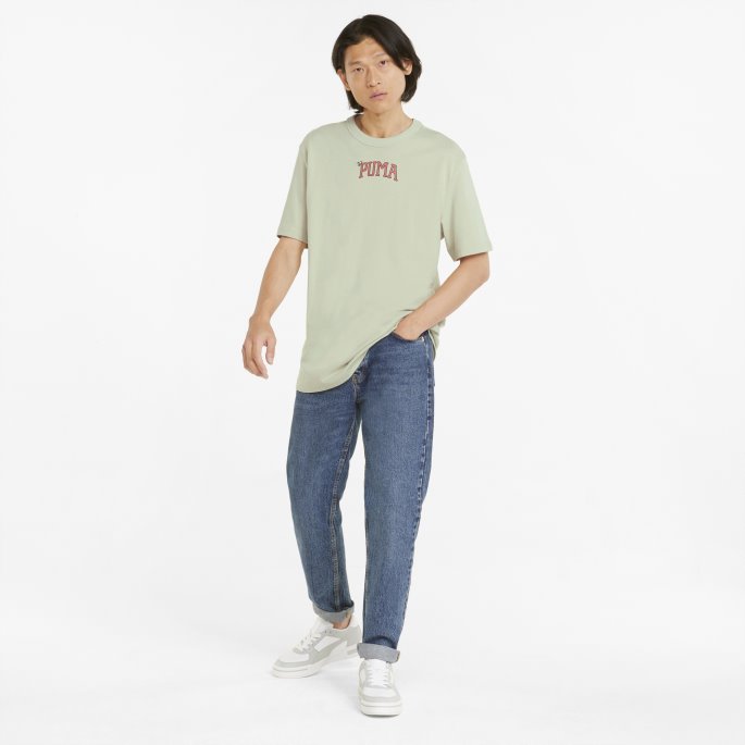 Puma På Salg Downtown Grafisk Crew Neck Herre T-skjorte Våren Moss