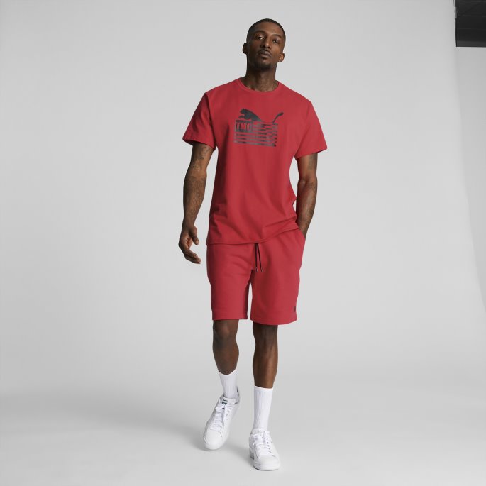 Puma På Tilbud X Tmc Hverdagshussle Sweatshorts Høyrisiko Rød