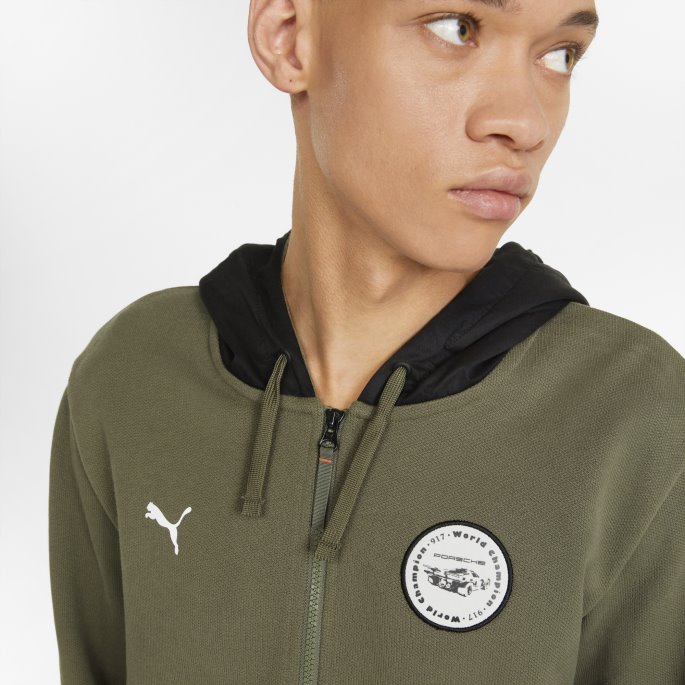 Puma På Tilbud Porsche Legacy Statement Hettegenser For Menn Mørkegrønn Mose