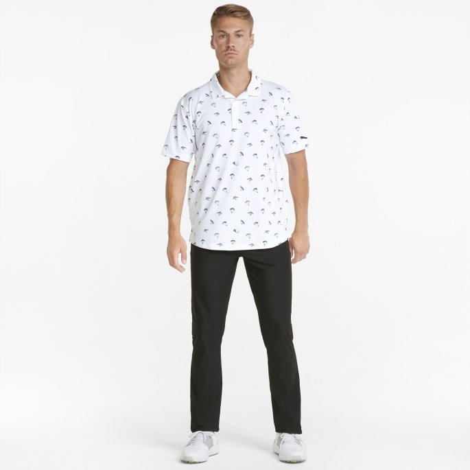 Lyse Hvit-engelblå Mattr Hangtime Golfpoloskjorte For Menn Puma På Salg