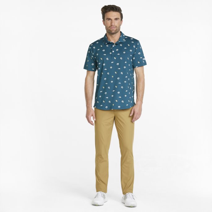 Mattr Hangtime Golf Poloskjorte For Menn Puma På Tilbud Blå Korallmais