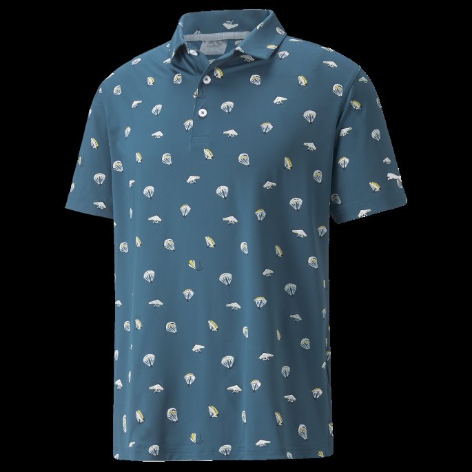 Mattr Hangtime Golf Poloskjorte For Menn Puma På Tilbud Blå Korallmais