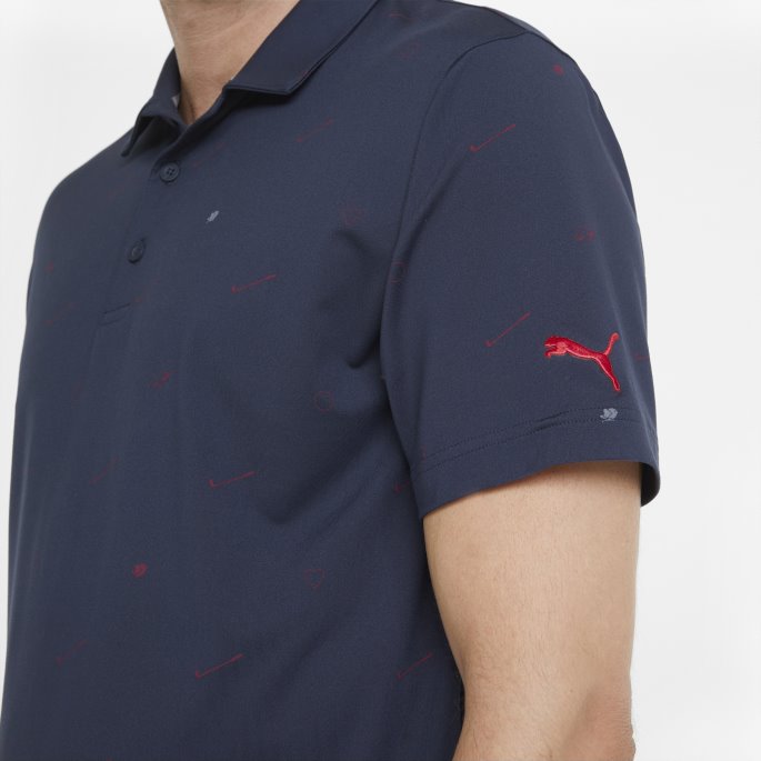 Skyspunnet Kjærlighet Herre Golf Poloskjorte Marine Blazer-ski Patrulje Puma På Salg