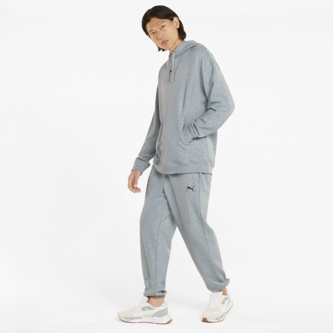 Puma På Tilbud Lys Grå Lyng Re:collection Grafisk Hettegenser