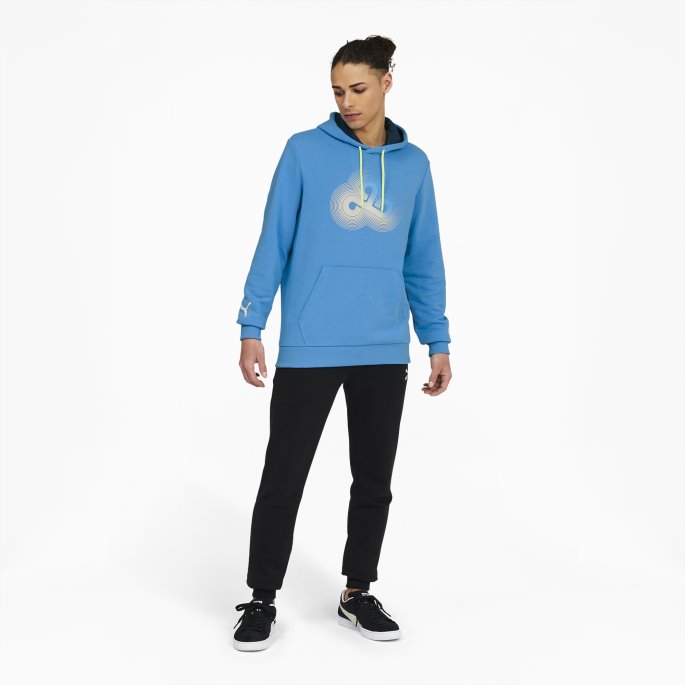 Puma På Tilbud X Cloud9 Essentials Esports-hettegenser For Menn Bleu Azur