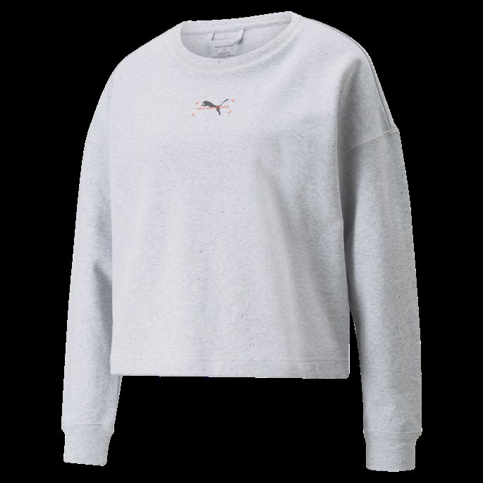 Re:collection Relaxed Crew Neck Damegenser Puma På Tilbud Lys Grå Lyng