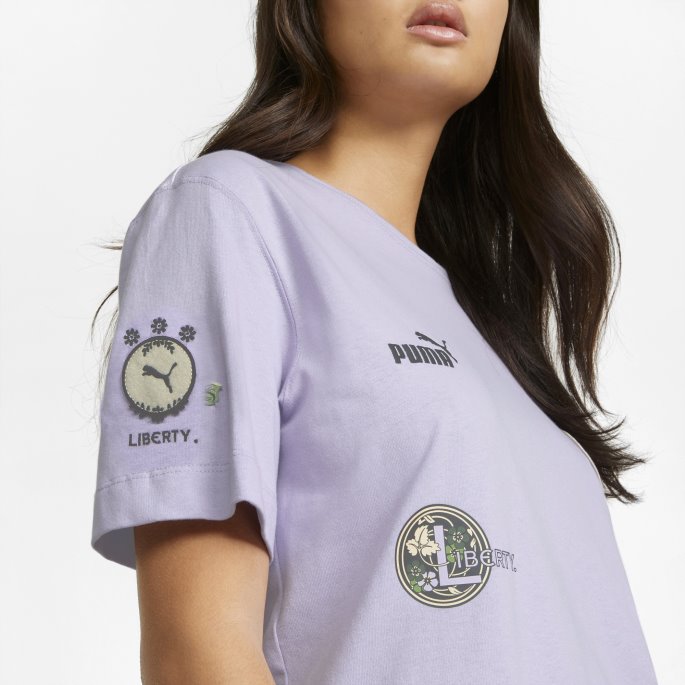 Puma På Tilbud X Liberty Badge Dame T-skjorte Pastell Lilla