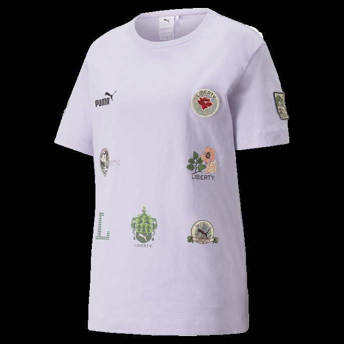 Puma På Tilbud X Liberty Badge Dame T-skjorte Pastell Lilla